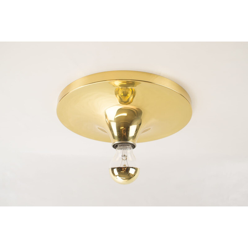 Brass Vintage German Disk Ceiling Lamp - 1960s