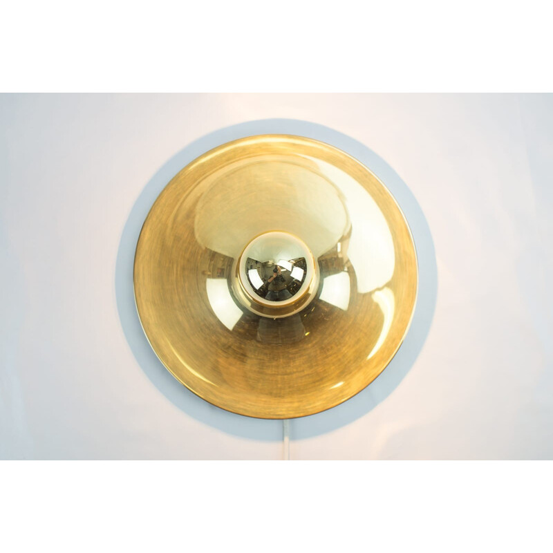 Brass Vintage German Disk Ceiling Lamp - 1960s