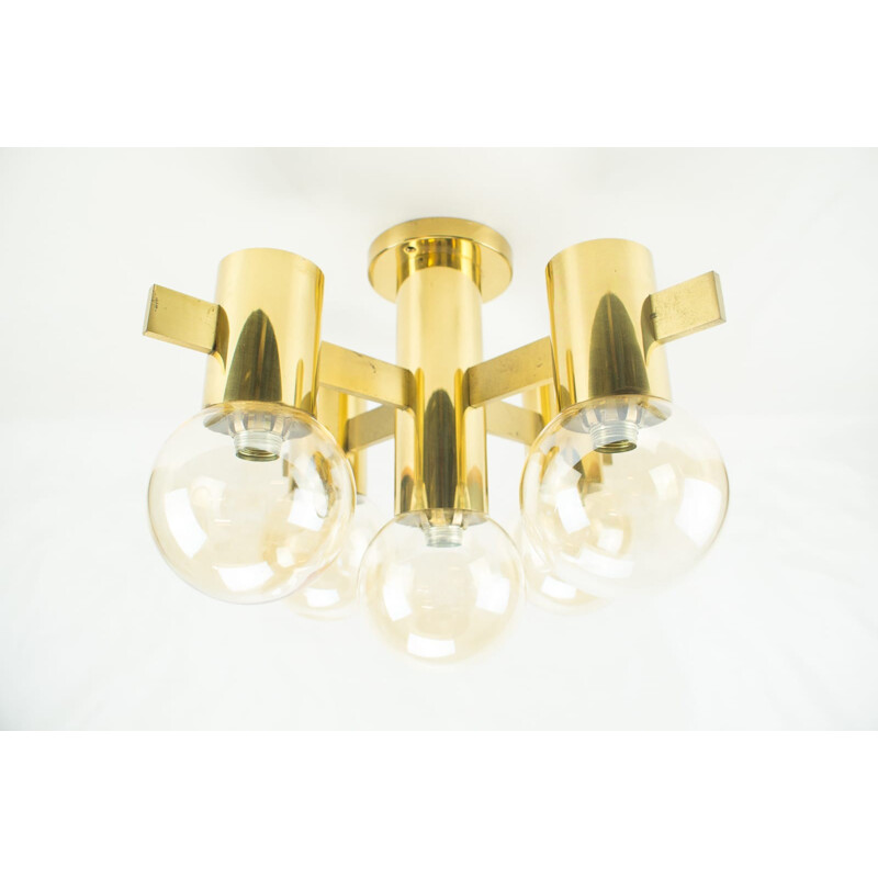 5-Glass Ceiling Lamp by Gaetano Sciolari - 1960s