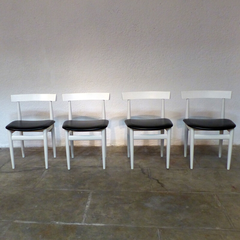 White Table and Chairs by Hans Olsen - 1960s