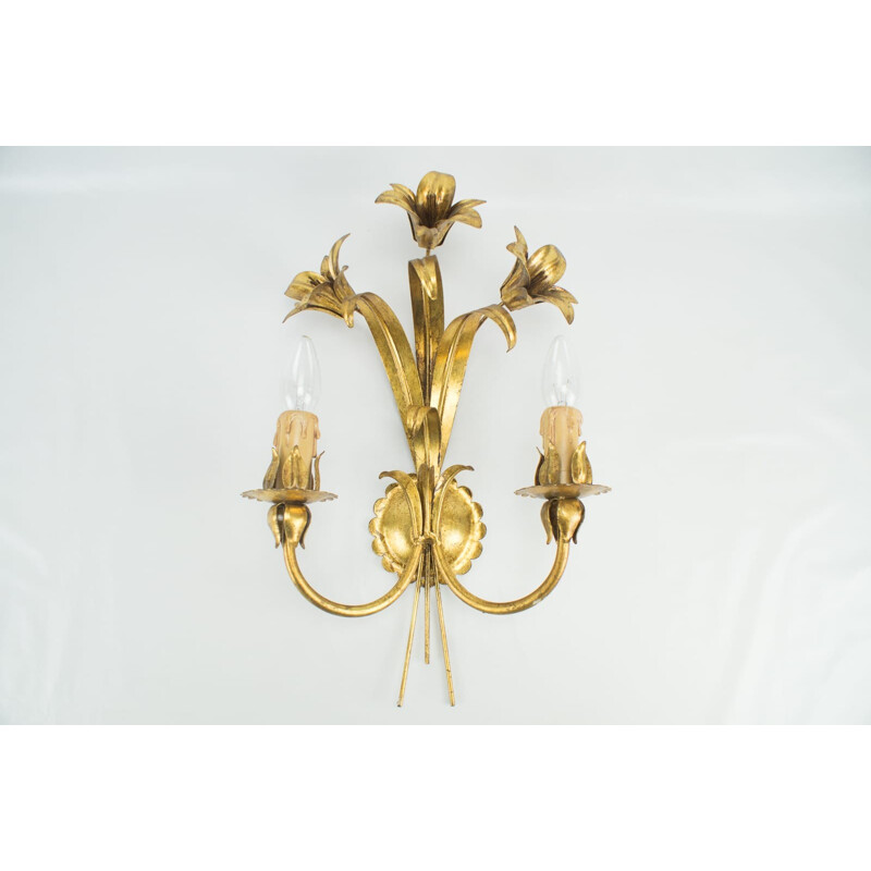 Gold-Plated Flower Lamp from Kögl - 1960s