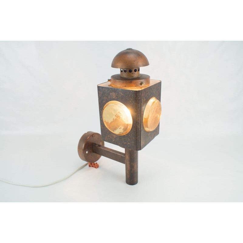 Vintage koperen lamp, 1960