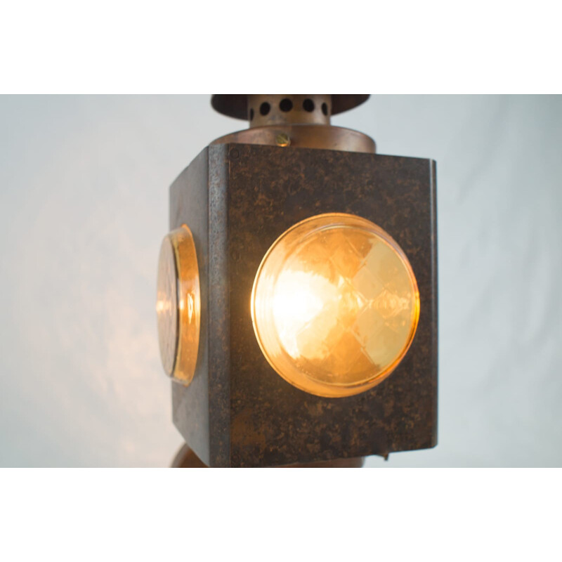 Vintage koperen lamp, 1960