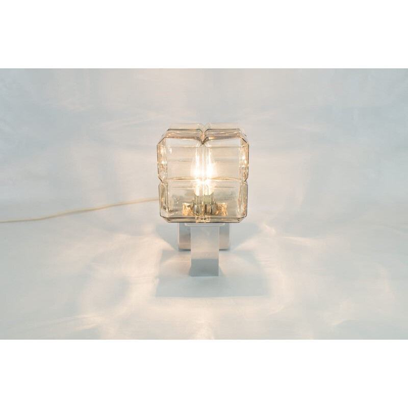 Paar wandlampen in chroom en glas van Hillebrand - 1970