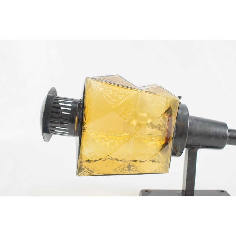 Vintage Metal & Prism Glass Wall Outdoor Lamp - 1950s