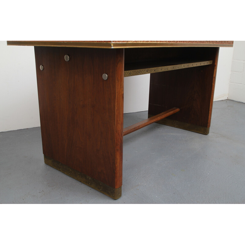 Mesa de centro vintage de madera oscura, Alemania 1950