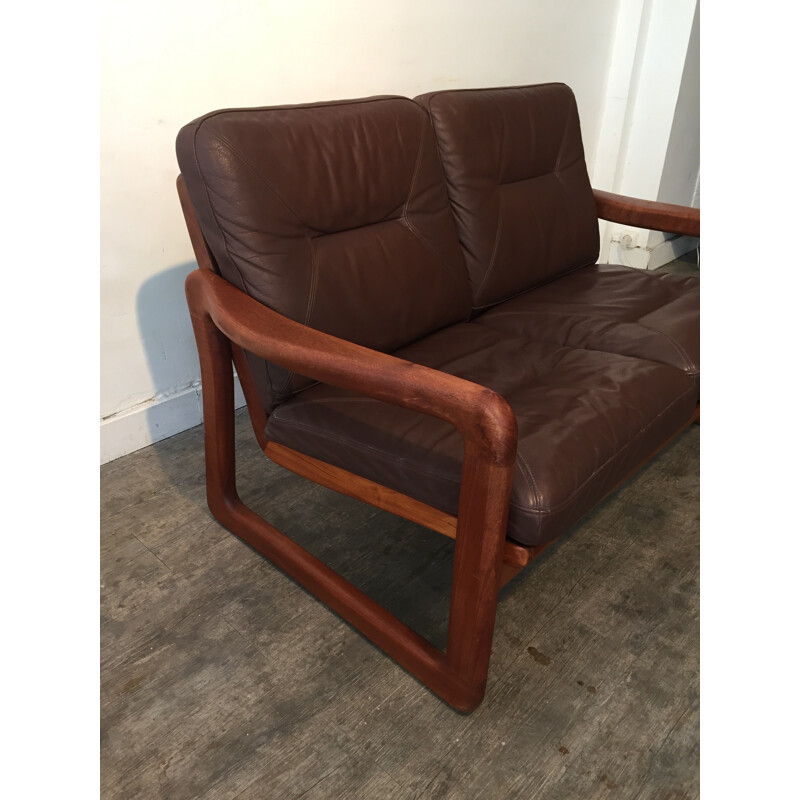 Dark Brown Leather Vintage Sofa - 1960s