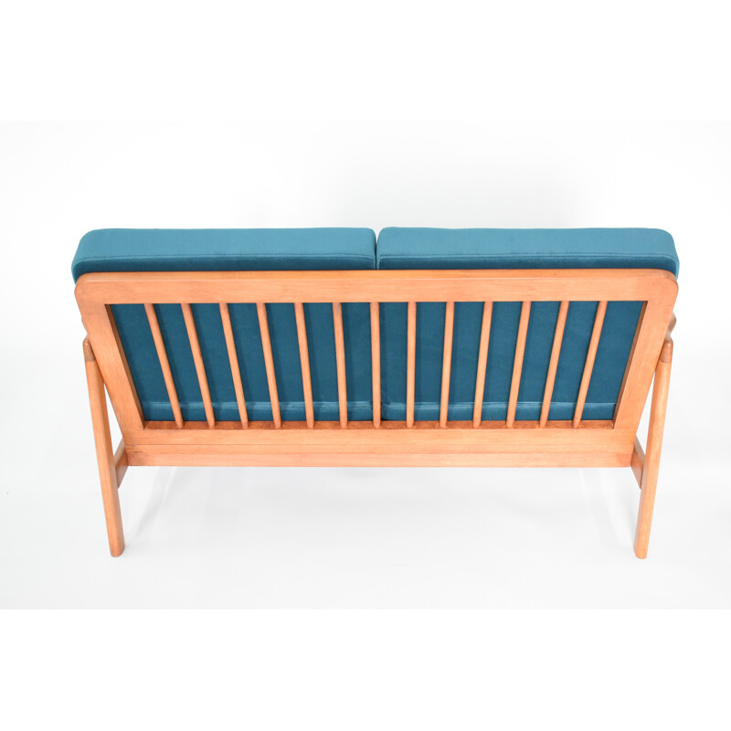 BB522 blue petrol bench - 1970s