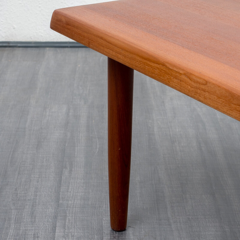 Straight-lined teak coffee table - 1970s