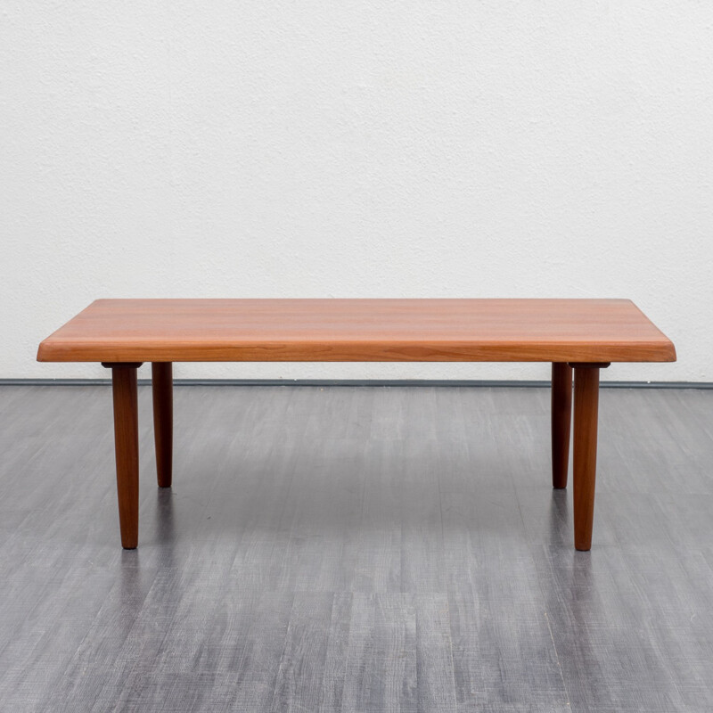 Straight-lined teak coffee table - 1970s