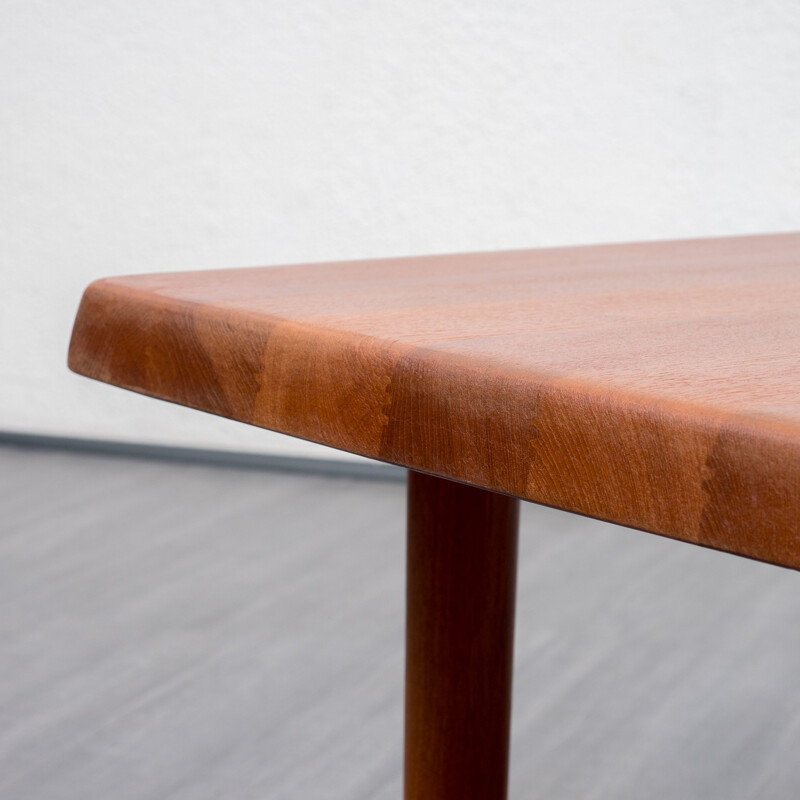 Straight-lined teak coffee table - 1970s