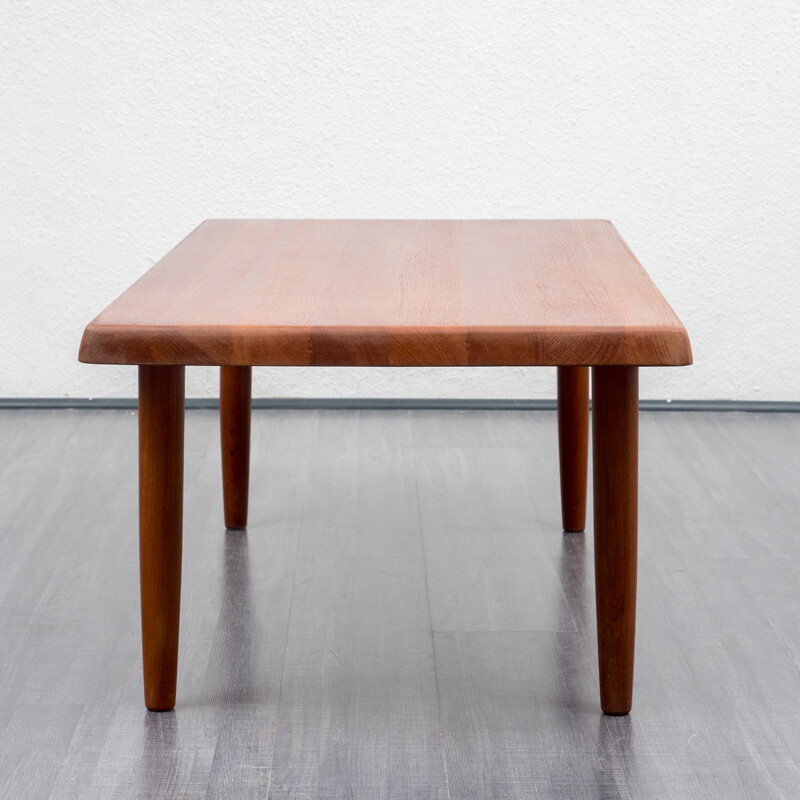 Straight-lined teak coffee table - 1970s