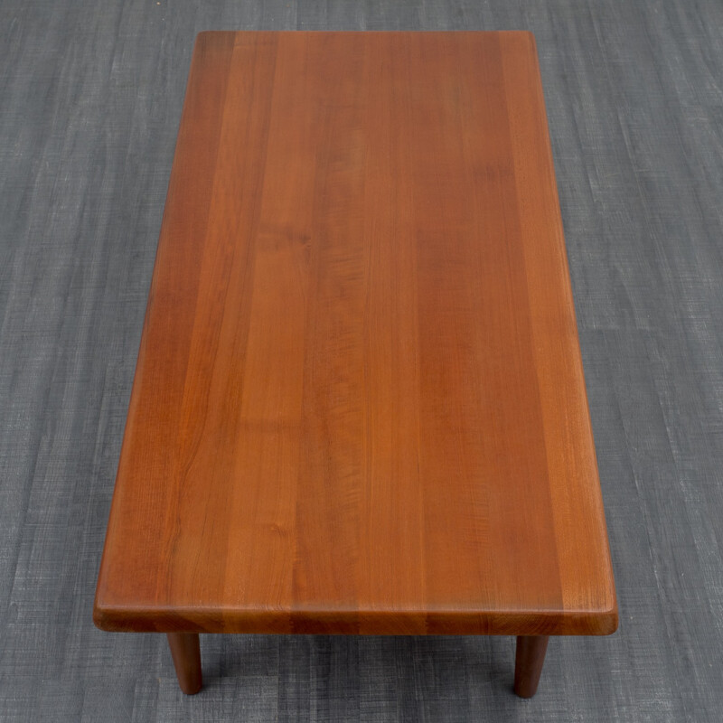 Straight-lined teak coffee table - 1970s
