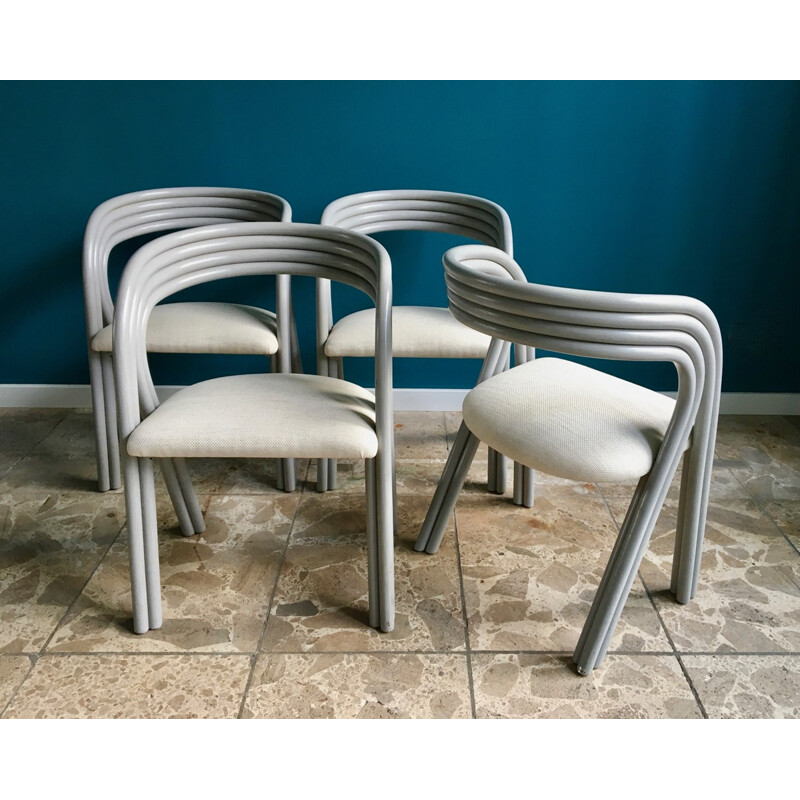 Set of 4 Dutch dining chairs by Axel Enthoven for Rohé Noordwolde - 1980s 