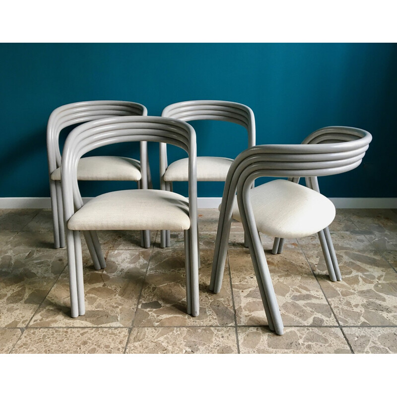 Set of 4 Dutch dining chairs by Axel Enthoven for Rohé Noordwolde - 1980s 