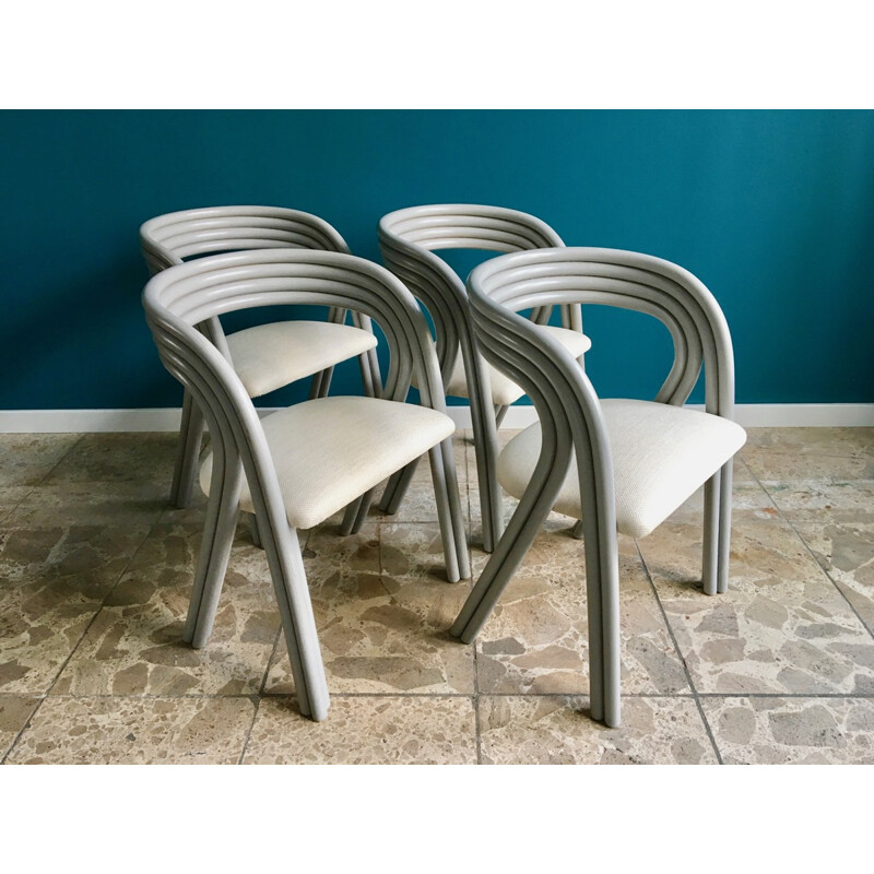 Set of 4 Dutch dining chairs by Axel Enthoven for Rohé Noordwolde - 1980s 