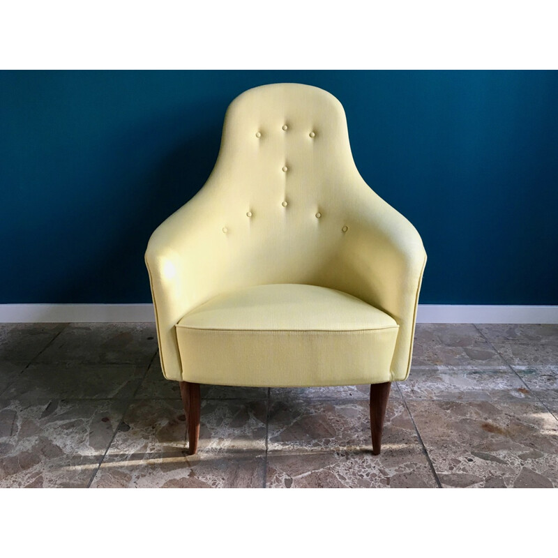"Stora Adam" Lounge Chair with Ottoman by Kerstin Hörlin-Holmquist - 1950s