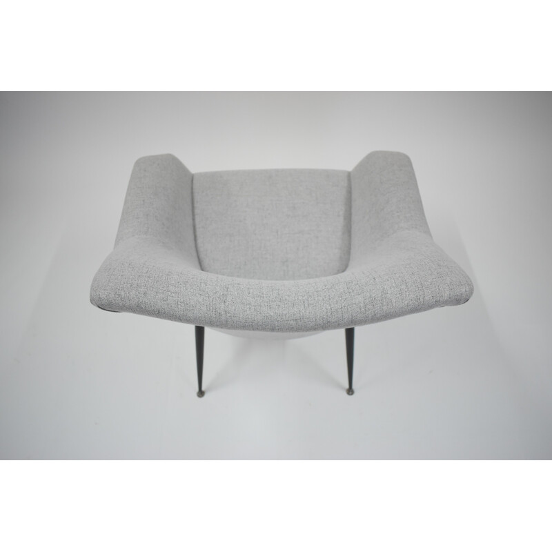 Vintage armchair in grey fabric - 1970s