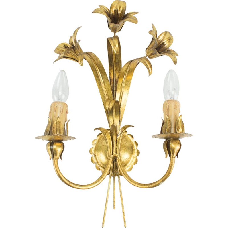 Gold-Plated Flower Lamp from Kögl - 1960s
