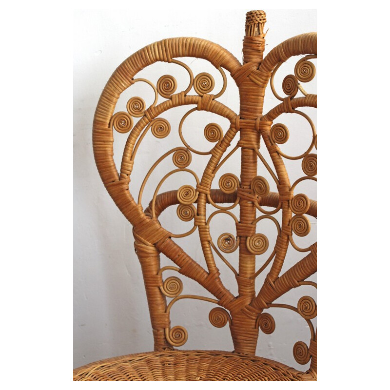Vintage rattan peacock chair - 1970s