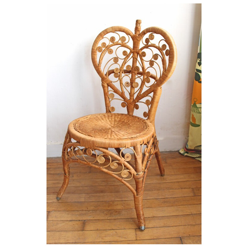Vintage rattan peacock chair - 1970s