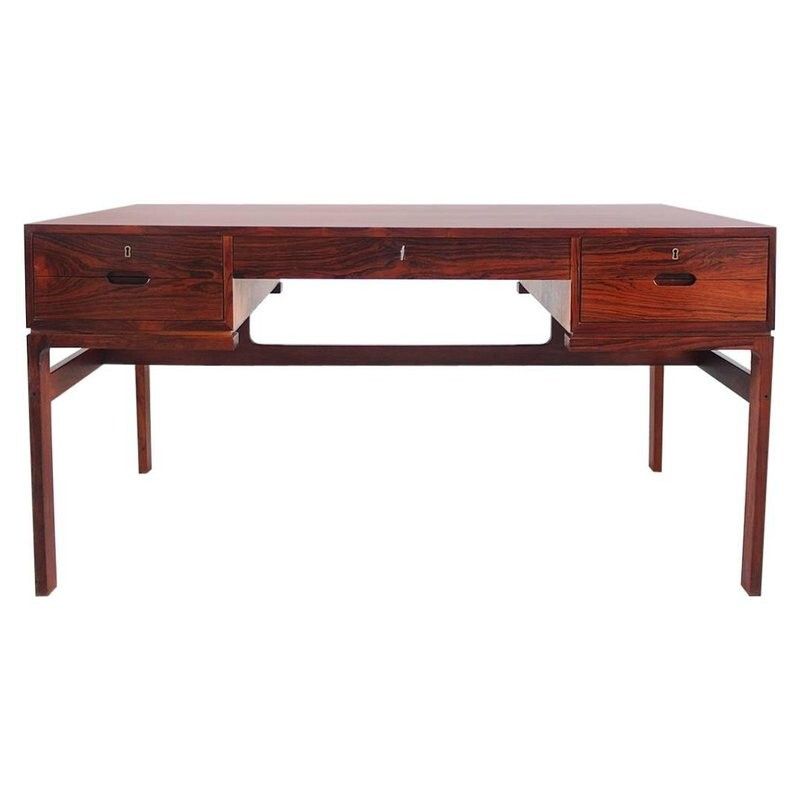 Rosewood Desk by Arne Wahl Iversen for Vinde Møbelfabrik - 1950s