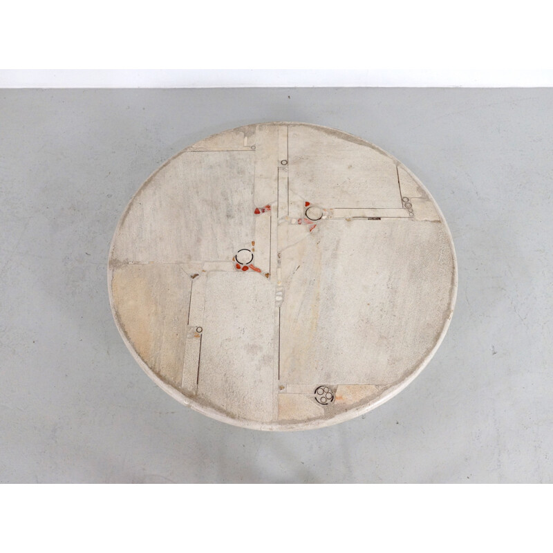 Table Basse blanche en ardoise de Paul Kingma - 1980
