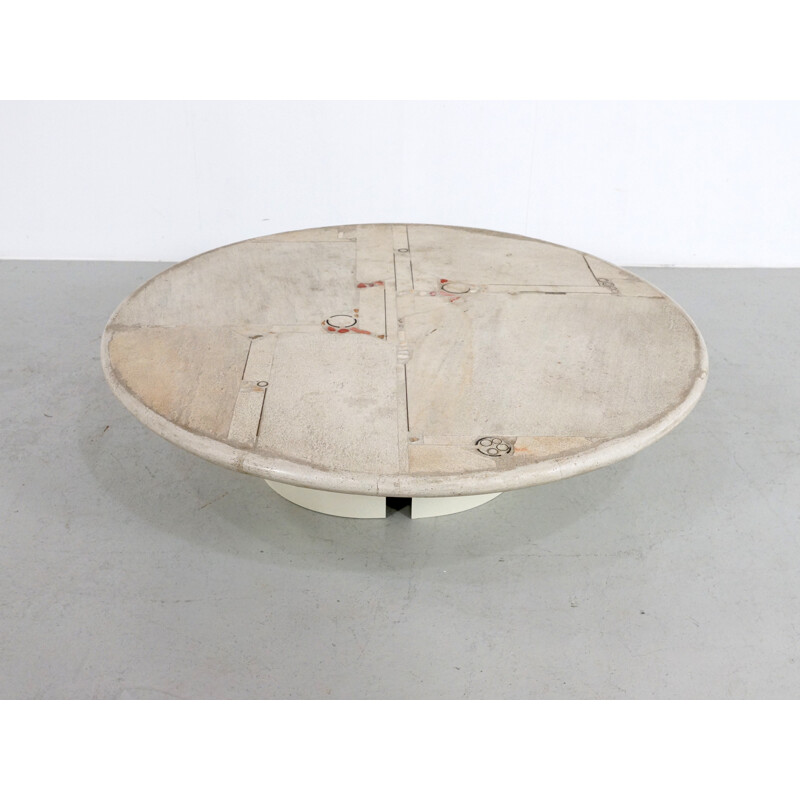 White Slate Coffee Table by Paul Kingma - 1980s