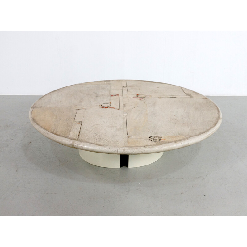 White Slate Coffee Table by Paul Kingma - 1980s