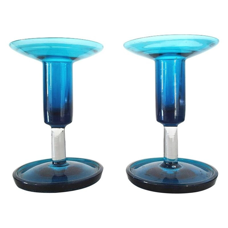 Pair of Signed Harlekiini Candleholders by Nanny STILL - 1960s