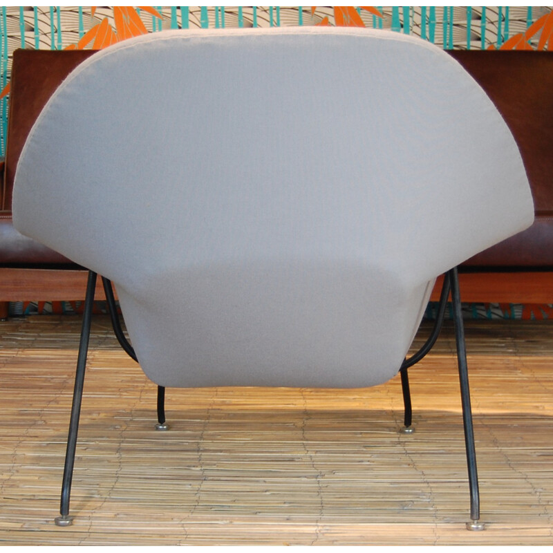 Vintage "Womb chair" armchair + footstool, Eero SAARINEN - 1961