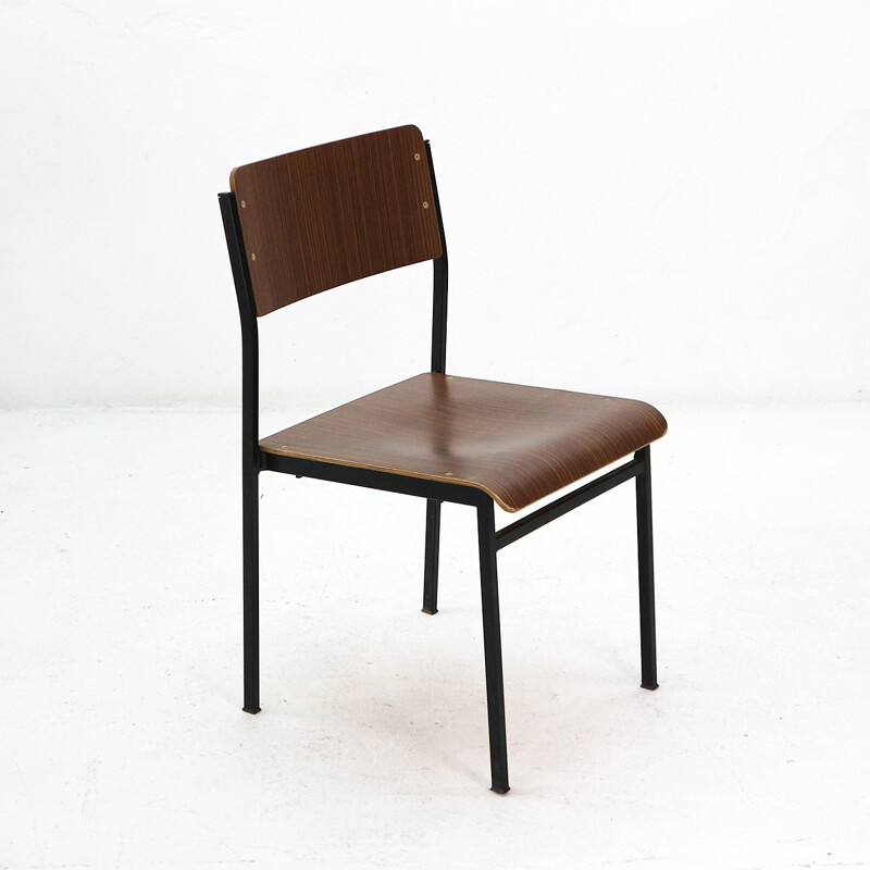 Set of 6 Mid-Century Modern plywood chairs - 1960s