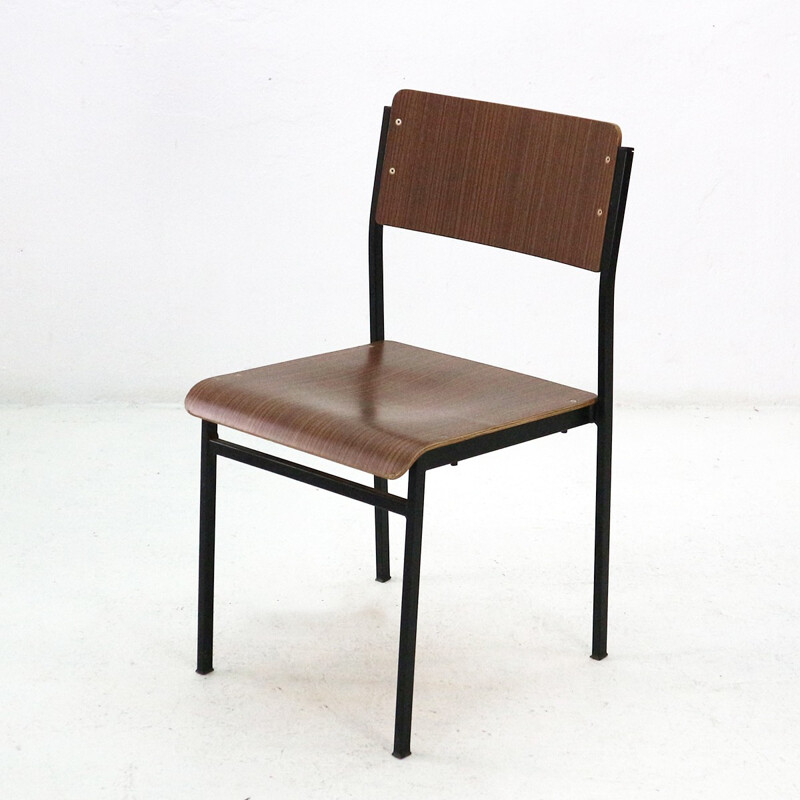 Set of 6 Mid-Century Modern plywood chairs - 1960s