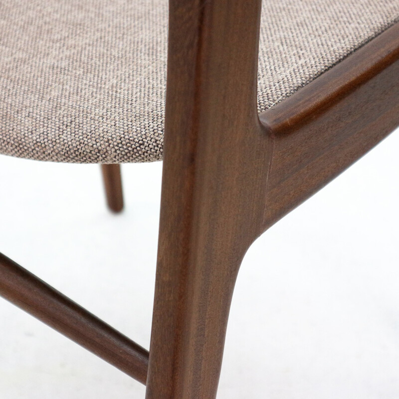 Lot of five newly covered teak dining chairs by Hartmut Lohmeyer for Wilkhahn - 1960s