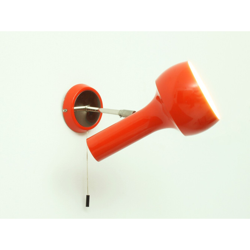 Swiss Red-Orange Wall Lamp by LAD Team for Swisslamps International - 1960s