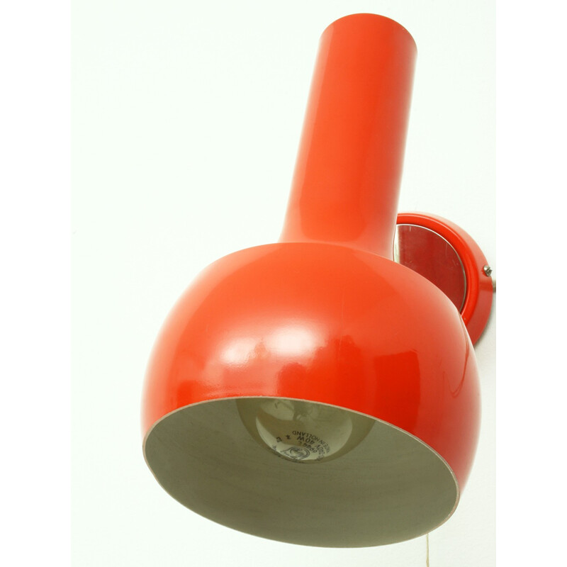 Swiss Red-Orange Wall Lamp by LAD Team for Swisslamps International - 1960s
