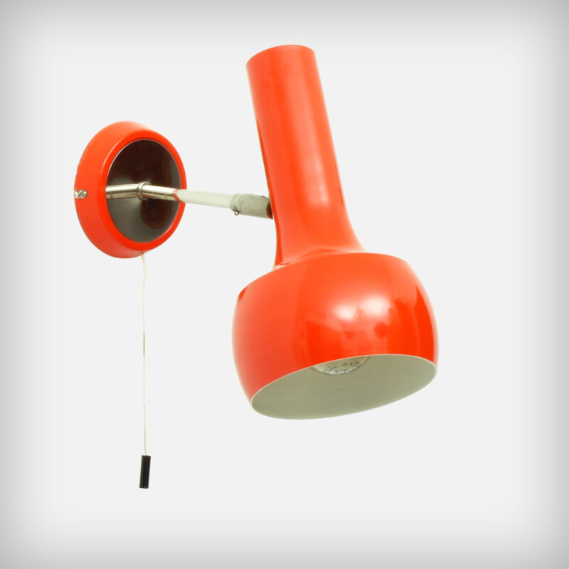 Swiss Red-Orange Wall Lamp by LAD Team for Swisslamps International - 1960s