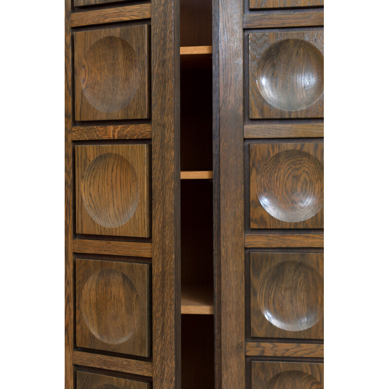 Armoire belge de bar en chêne teinté - 1970