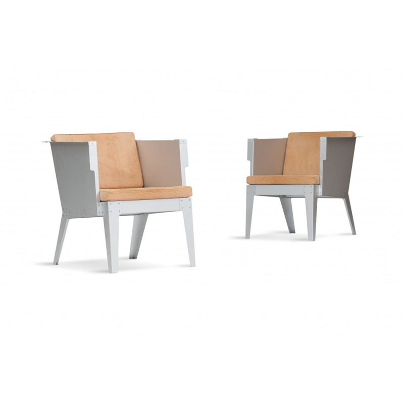 Pair of Aluminium Armchairs by Piet Hein Eek - 1990s