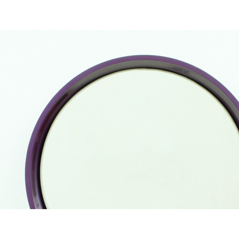 Small German Purple Mirror - 1970s