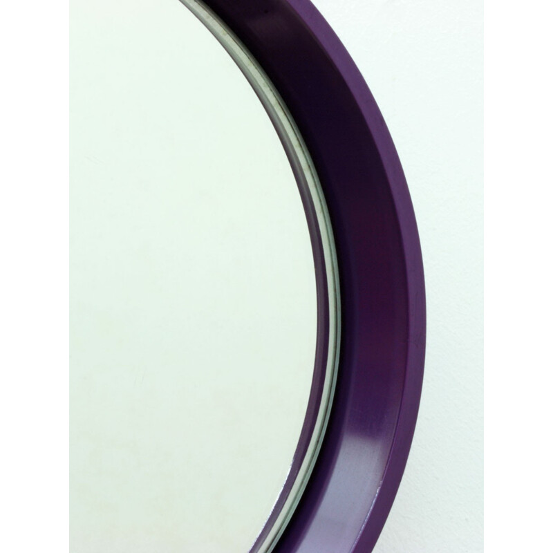 Small German Purple Mirror - 1970s