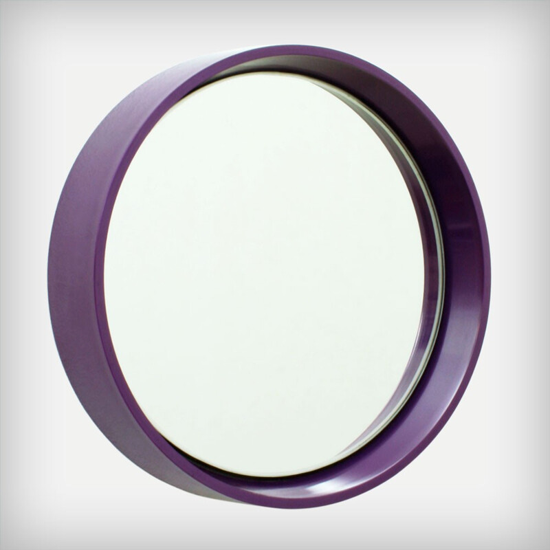 Small German Purple Mirror - 1970s