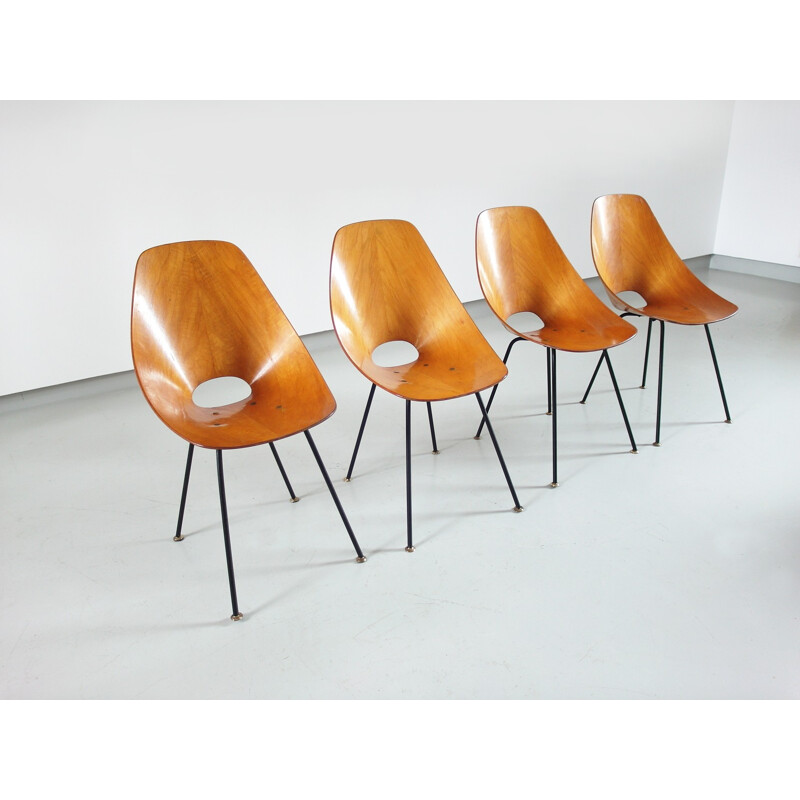 Set of Four Medea Dining Chairs by Vittorio NOBILI for Tagliabue - 1950s