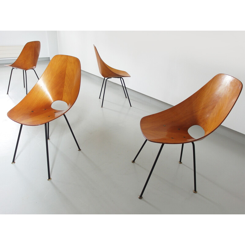 Set of Four Medea Dining Chairs by Vittorio NOBILI for Tagliabue - 1950s