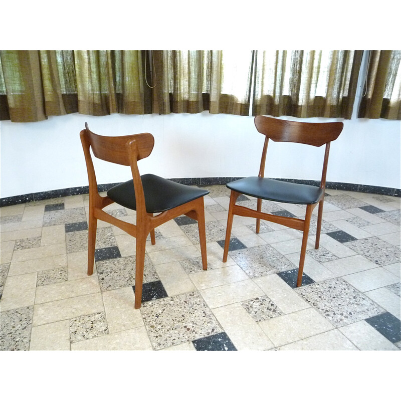 Suite de 6 chaises à repas en teck par Schionning Elgaard pour Randers - 1960