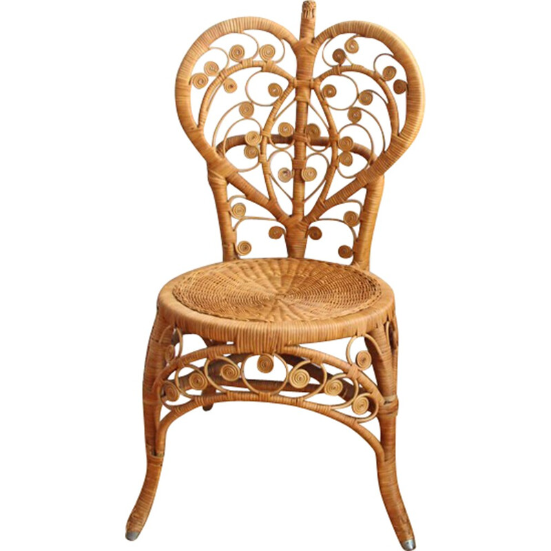 Vintage rattan peacock chair - 1970s