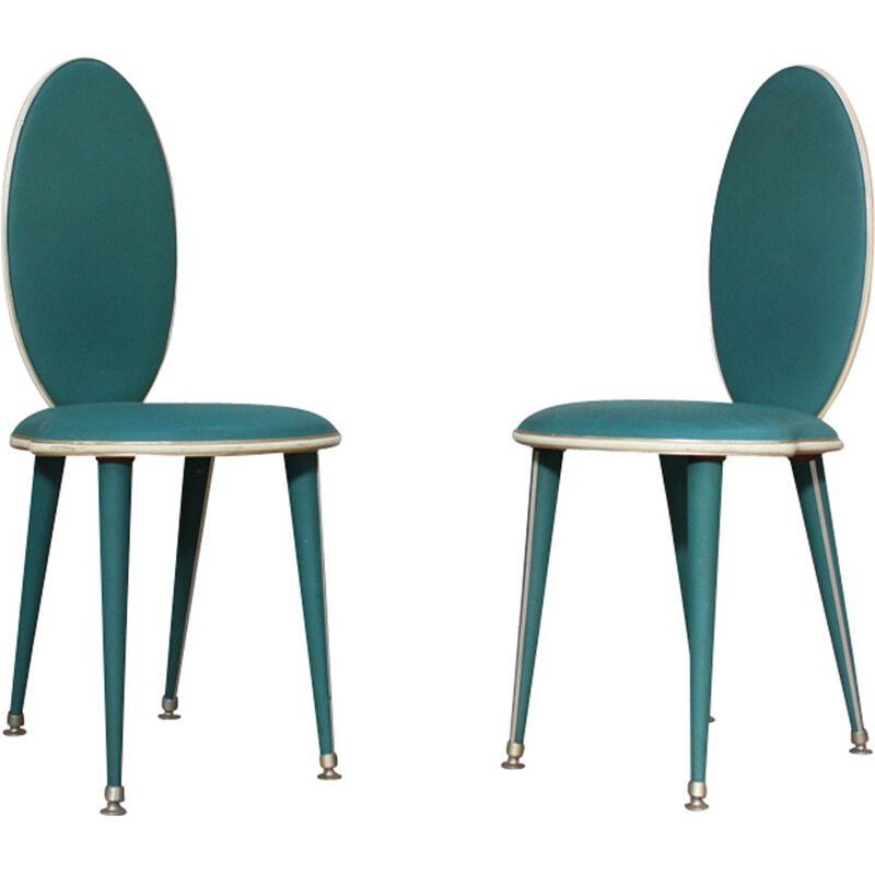 Pair of Vintage Dining Chairs by Umberto Mascagni - 1950s