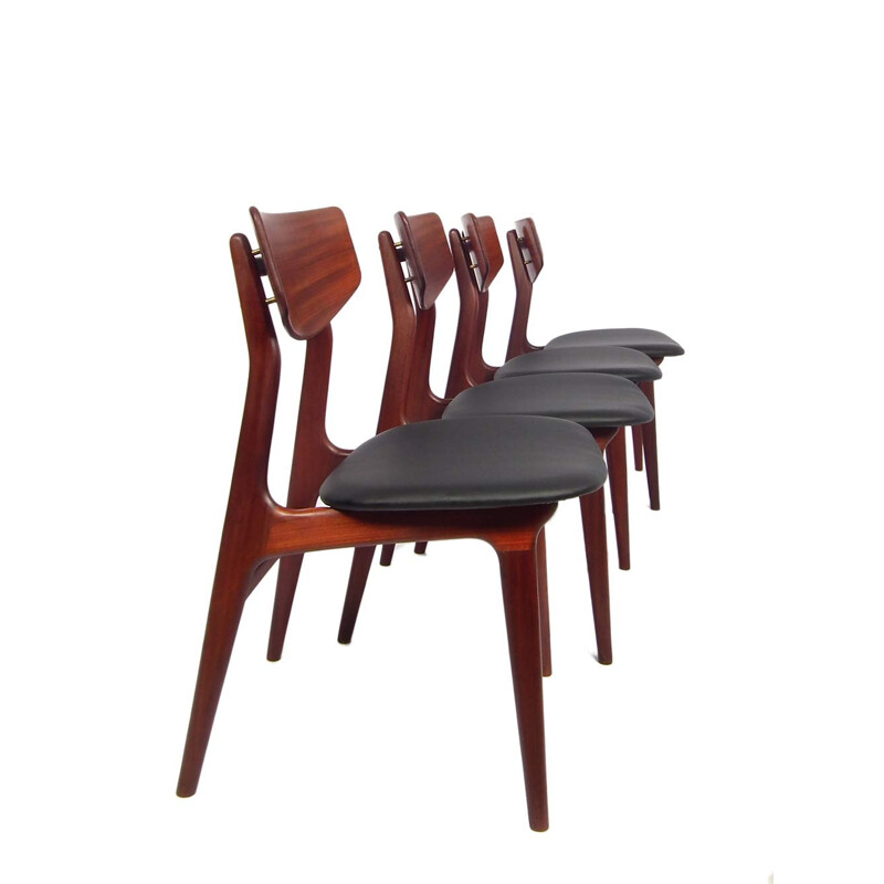 Set of 4 vintage dining chairs in teak - 1950s