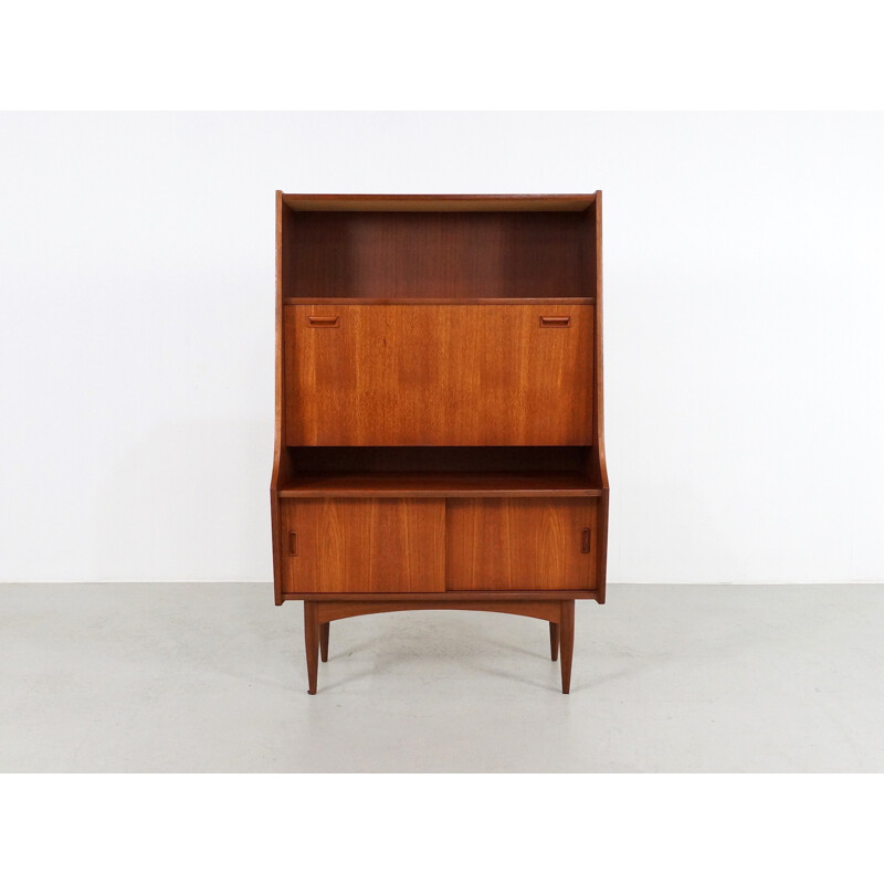 Vintage Dutch Teak Secretaire Cabinet - 1960s