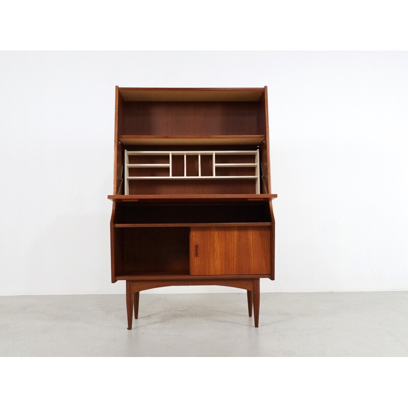 Vintage Dutch Teak Secretaire Cabinet - 1960s